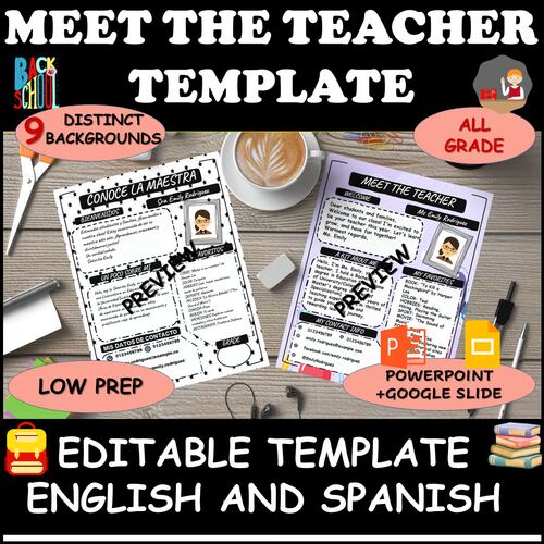 Editable Meet the Teacher template for Google Slides and PowerPoint