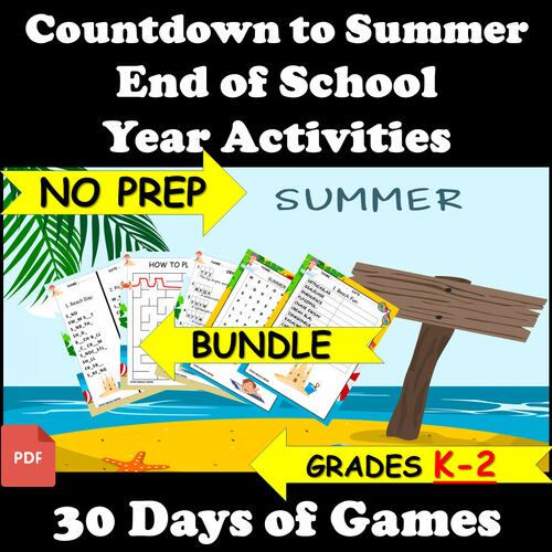 Countdown to Summer activities and games for grades K-2