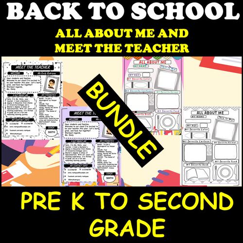 Meet the Teacher and All About Me bundle for PreK to 1st grade